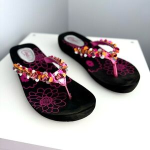 Y2K Black Platform Flip Flops